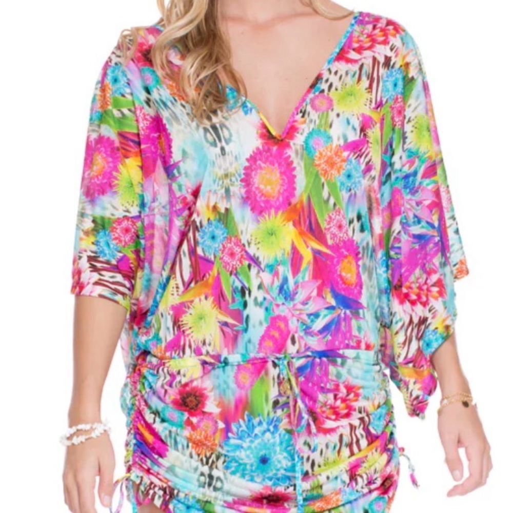 Luli Fama Multicolor Floral Swim Cover-Up